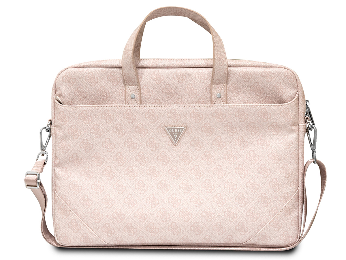 Guess 4G Monogram Triangle Laptop Bag Roze - Laptoptas tot 16 inch