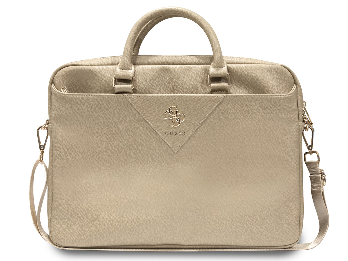 Guess Big 4G Pebbled Laptop Bag Goud - Laptoptas tot 16 inch