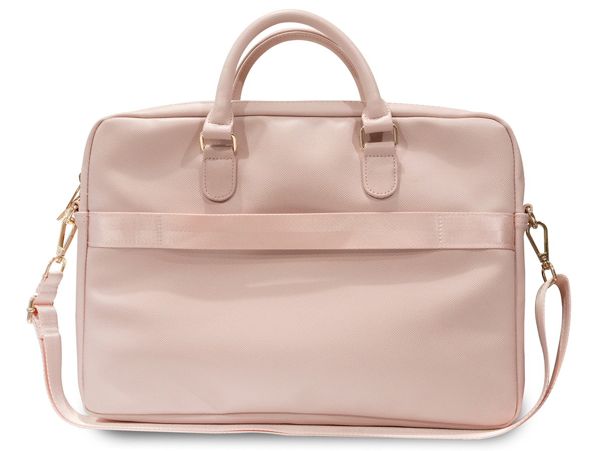 Guess Big 4G Pebbled Laptop Bag Roze - Laptoptas tot 16 inch