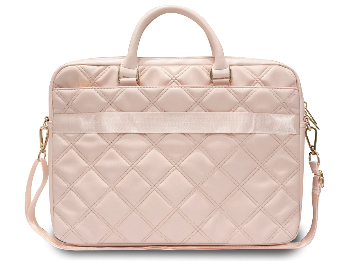 Guess Big 4G Quilted Laptop Bag Roze - Laptoptas tot 16 inch