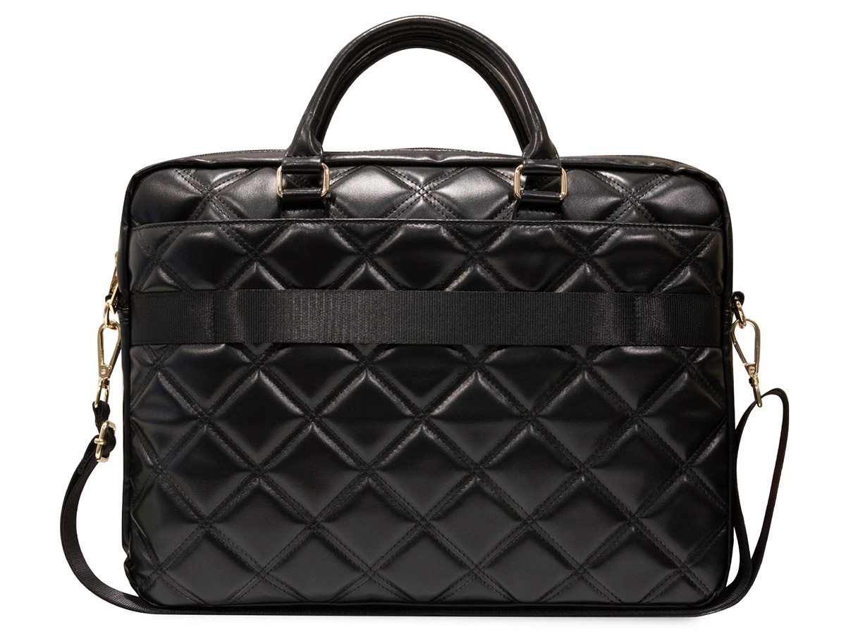 Guess Big 4G Quilted Laptop Bag Zwart - Laptoptas tot 16 inch