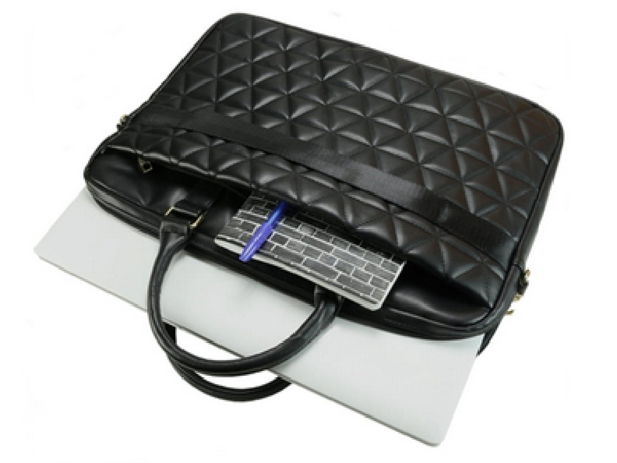 Guess Quilted Laptop Bag Zwart - Laptoptas tot 15 inch