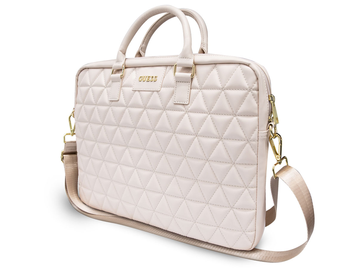 Guess Quilted Laptop Bag Roze - Laptoptas tot 15 inch