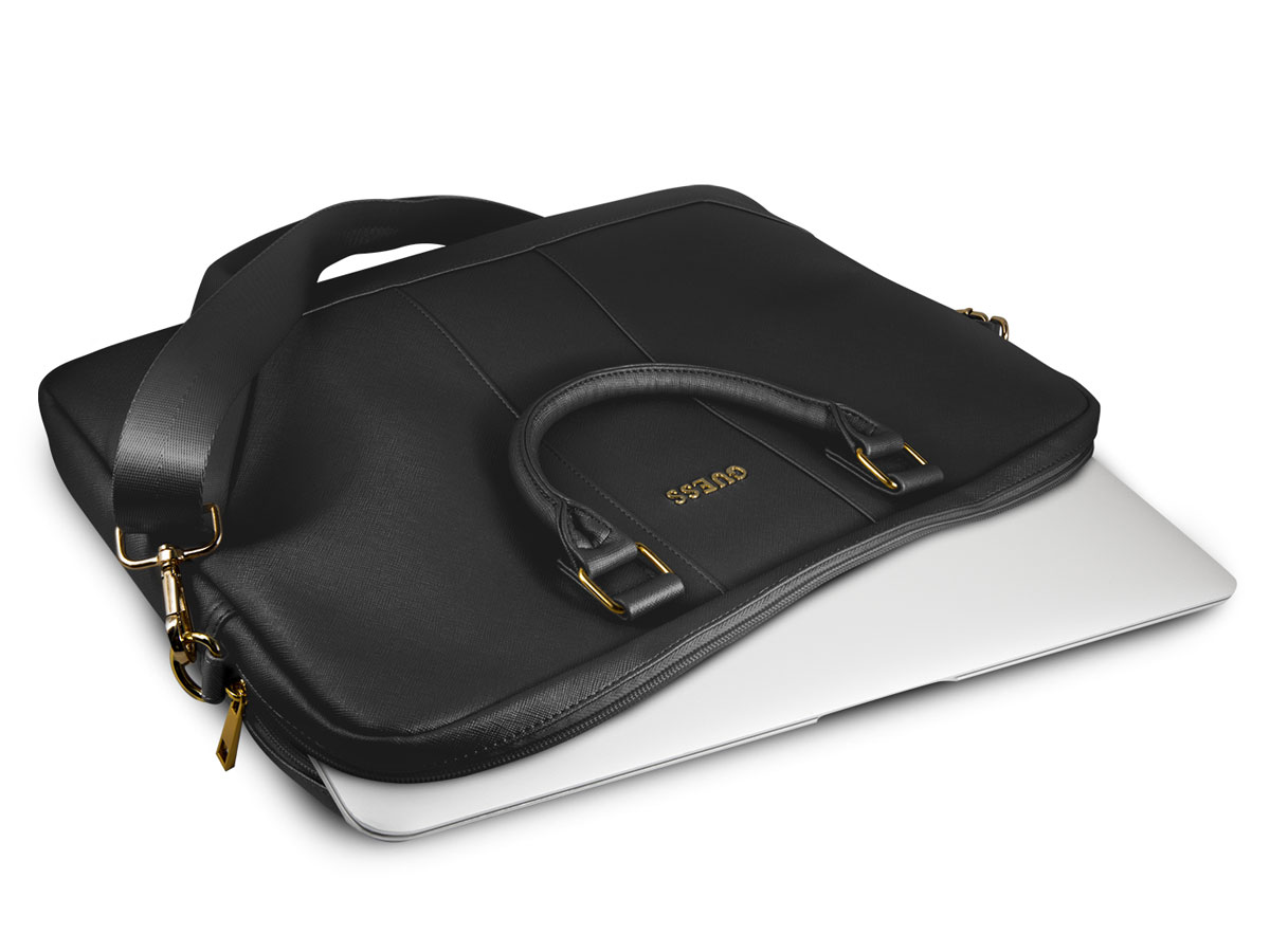 Guess Laptoptas Zwart | Saffiano Laptop Bag 15 inch Guess Laptoptas Zwart | Saffiano Laptop Bag 15 inch