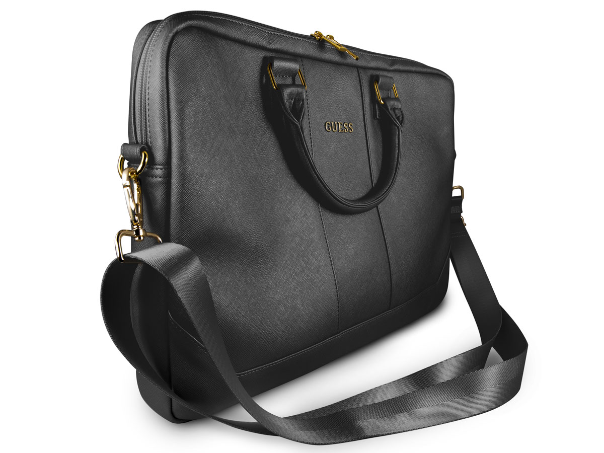 Guess Saffiano Laptop Bag Zwart - Laptoptas tot 16 inch