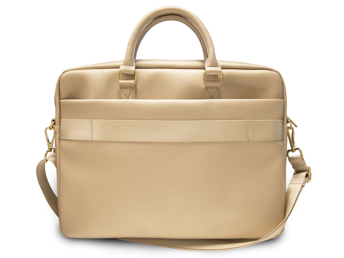 Guess Saffiano Logo Laptop Bag Goud - Laptoptas tot 16 inch