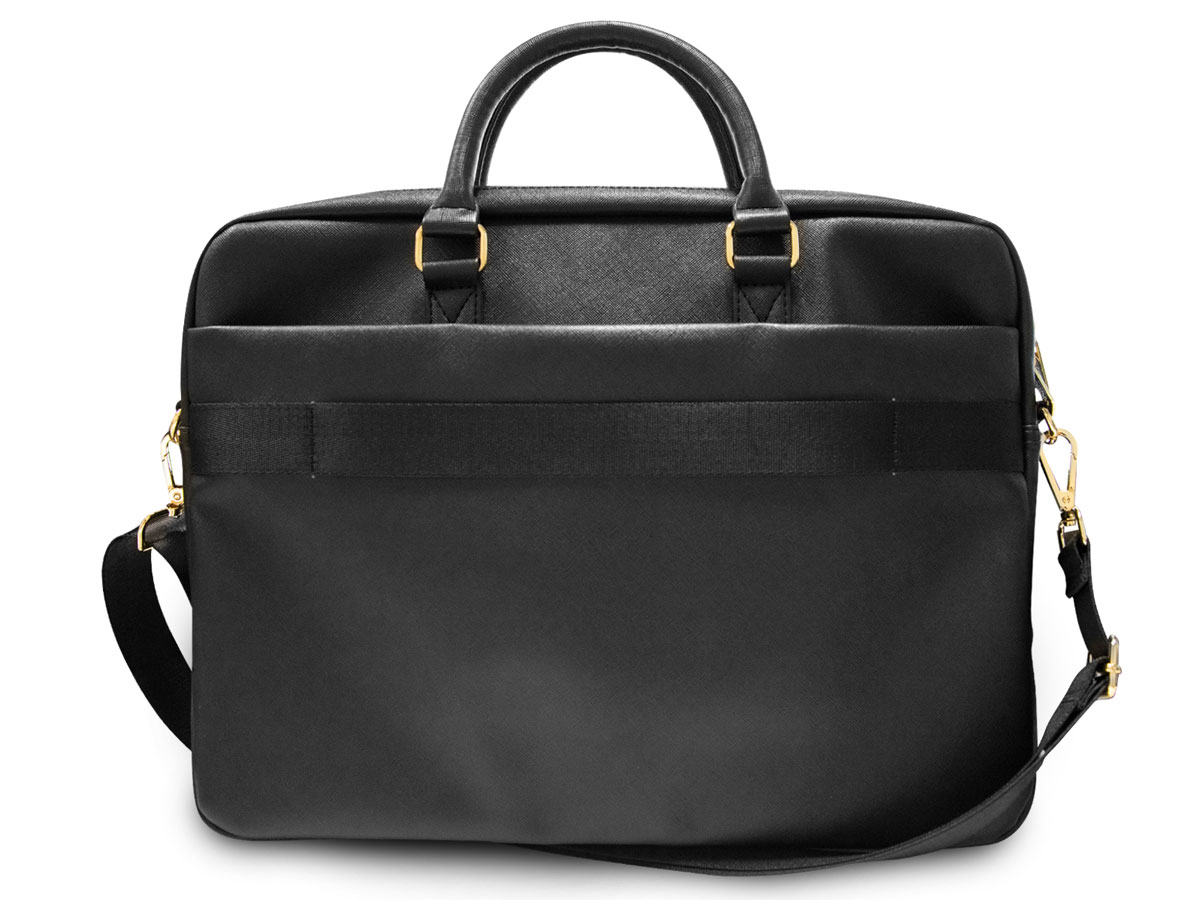 Guess Saffiano Logo Laptop Bag Zwart - Laptoptas tot 16 inch