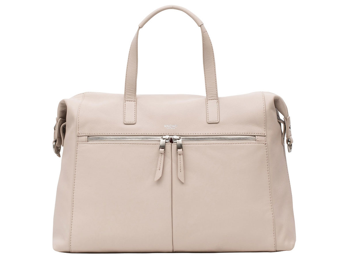 Knomo Audley Tote Beige Leer - 14 inch Dames Laptoptas