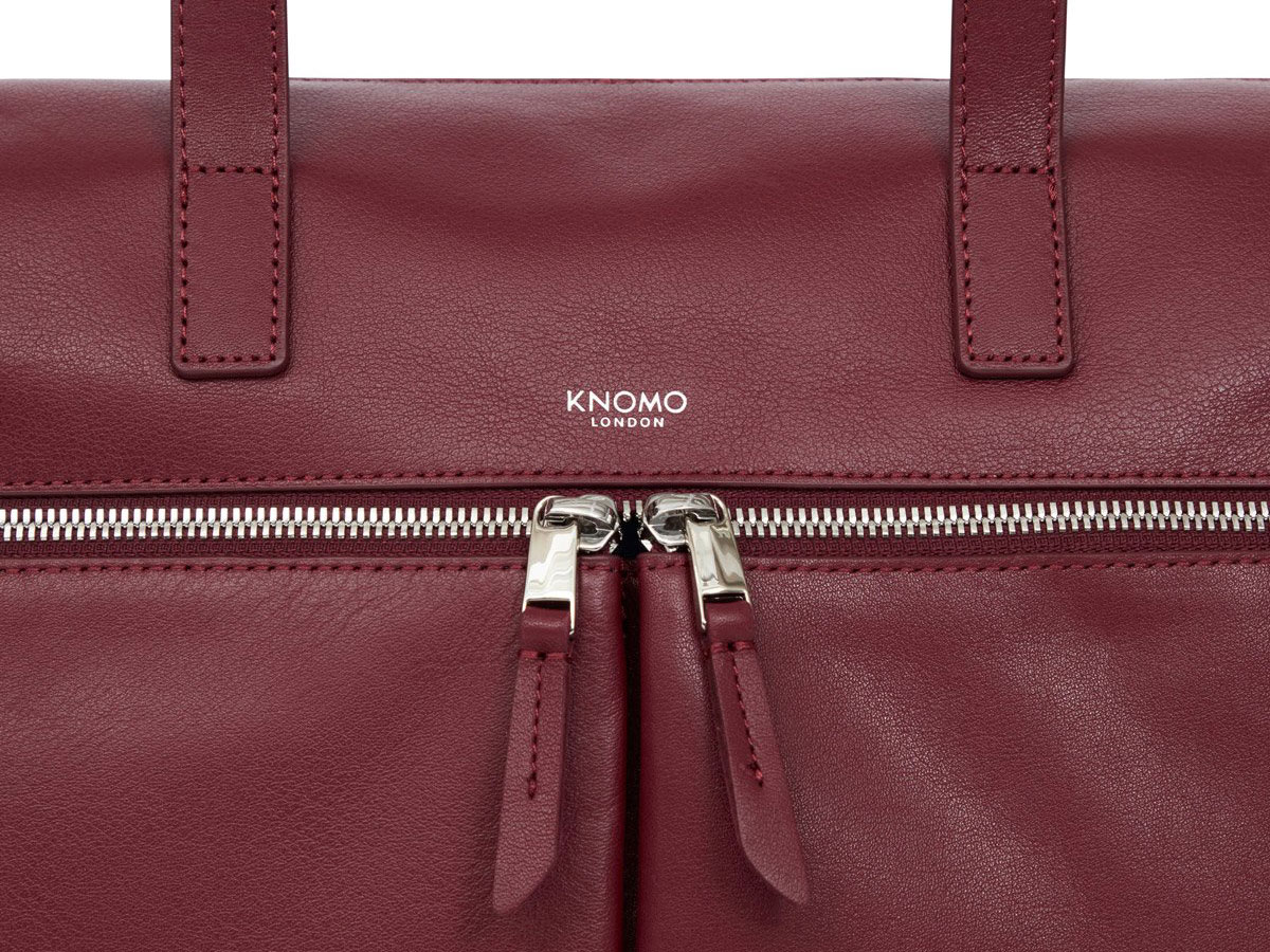 Knomo Audley Tote Rood Leer - 14 inch Dames Laptoptas