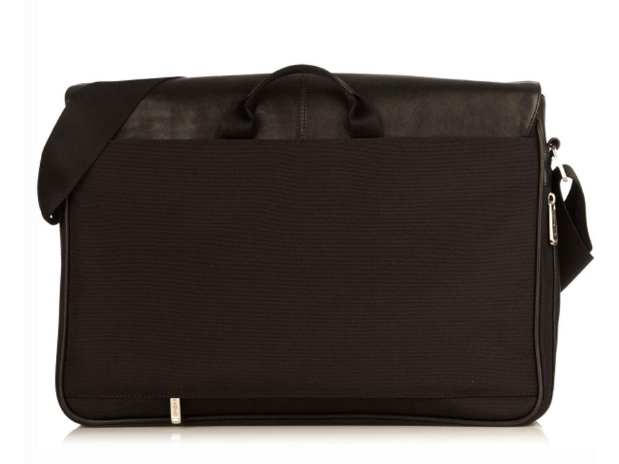 Knomo Bungo Messenger - Leren Laptoptas tot 15 inch (Zwart)