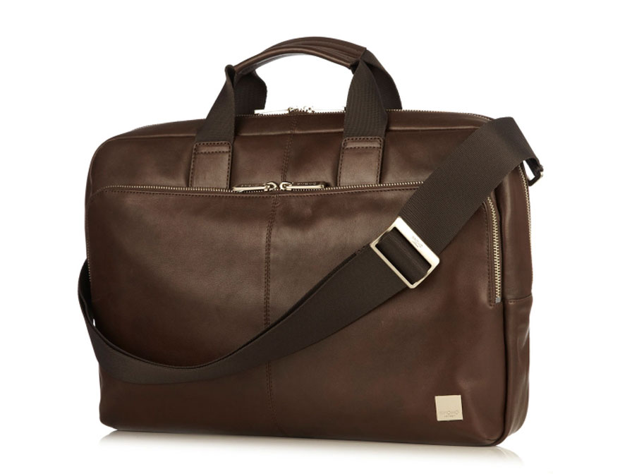 Knomo Newbury Brief - Leren Laptoptas 15 inch (Bruin)