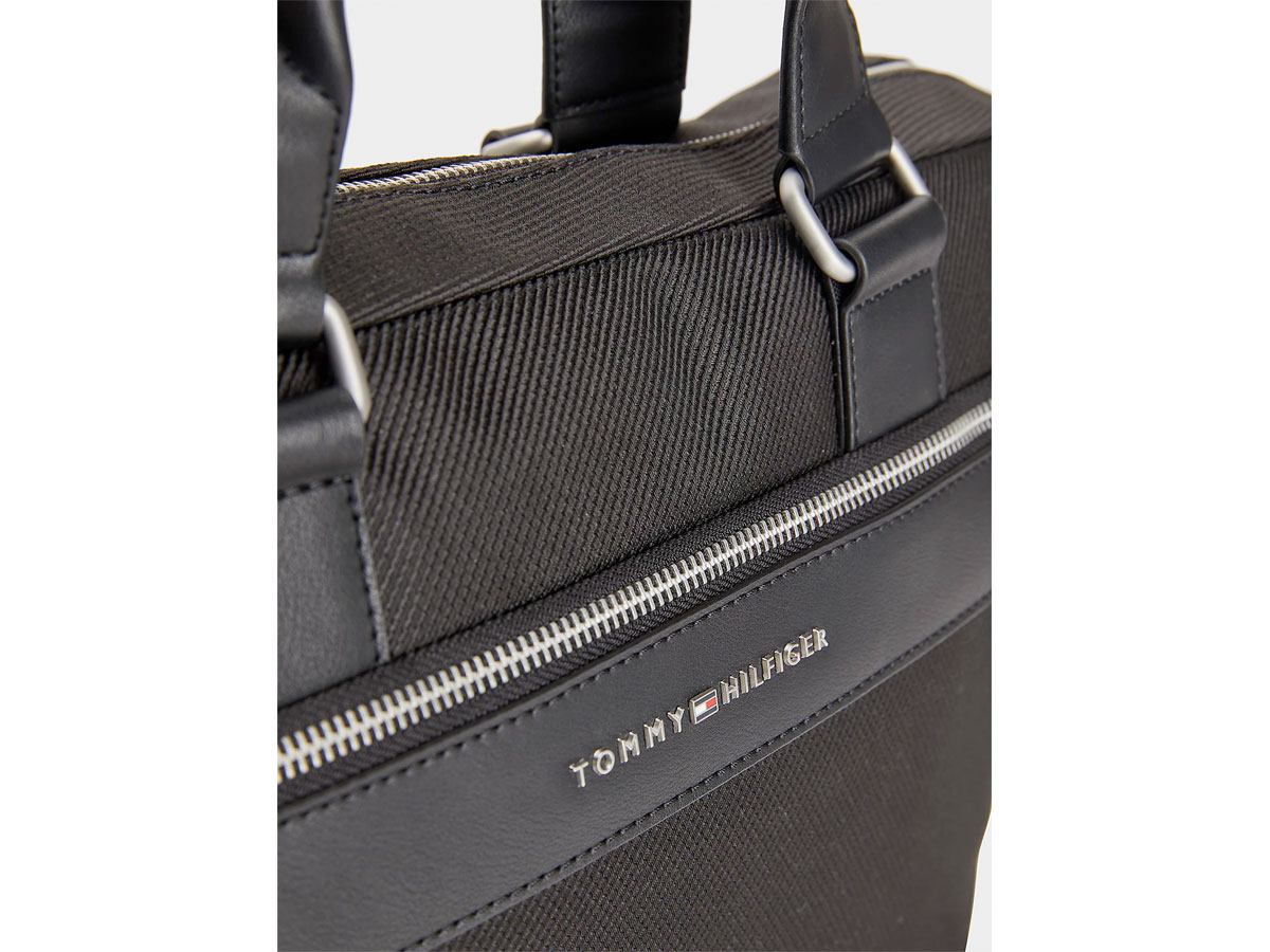 Tommy Hilfiger 1985 Nylon Slim Laptop Bag Laptoptas - Zwart