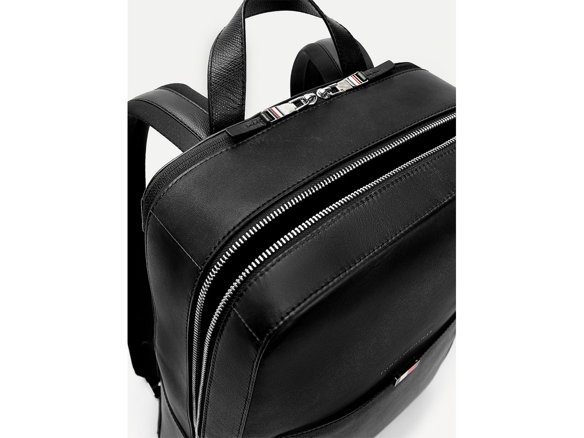 Tommy Hilfiger Business Backpack Zwart - Laptop Rugzak Leer