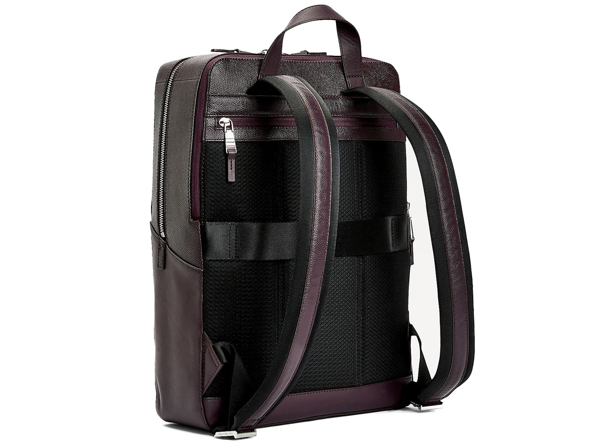 Tommy Hilfiger Business Leren Rugzak Aubergine - Laptoptas Leer