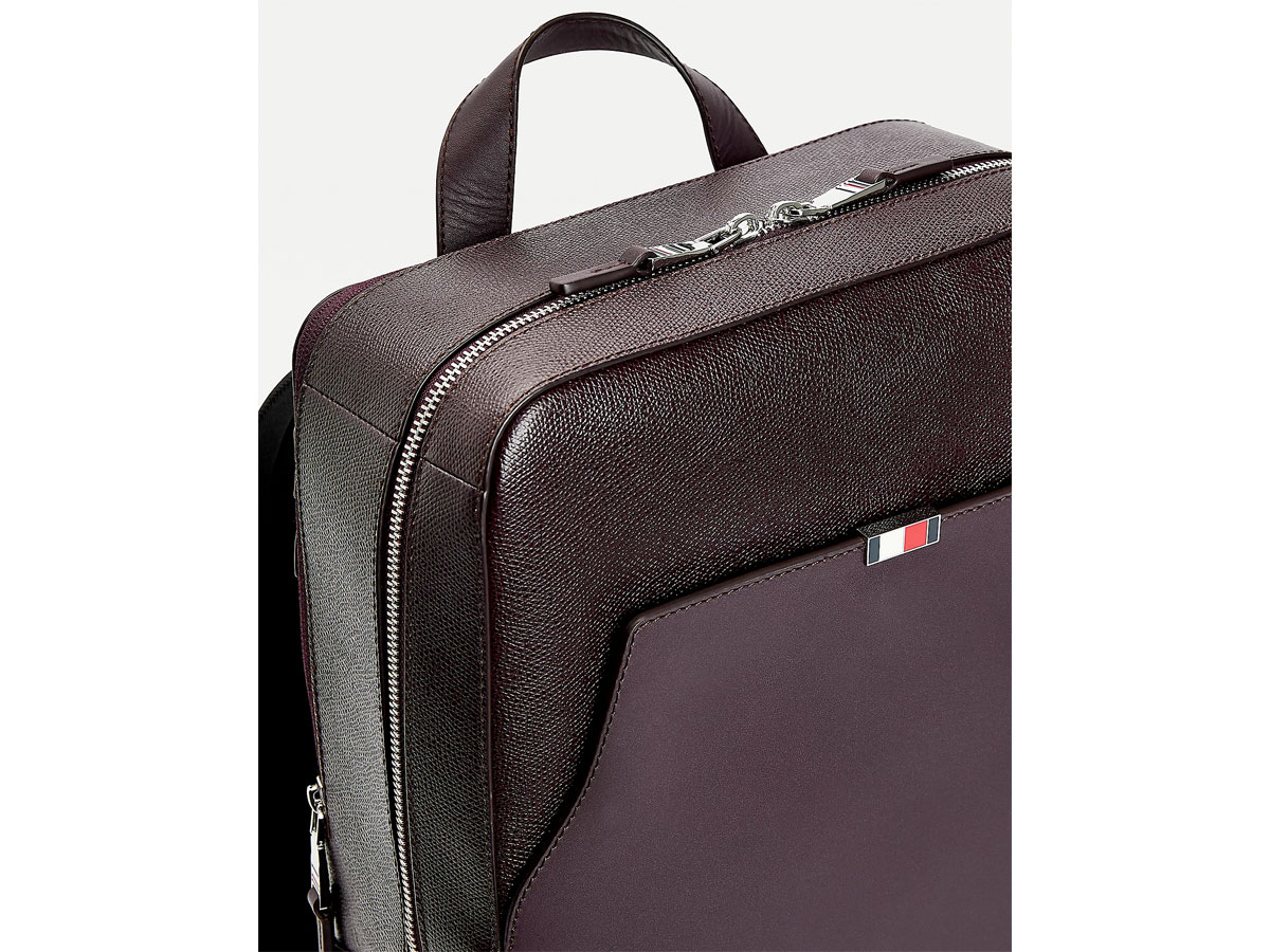 Tommy Hilfiger Business Leren Rugzak Aubergine - Laptoptas Leer