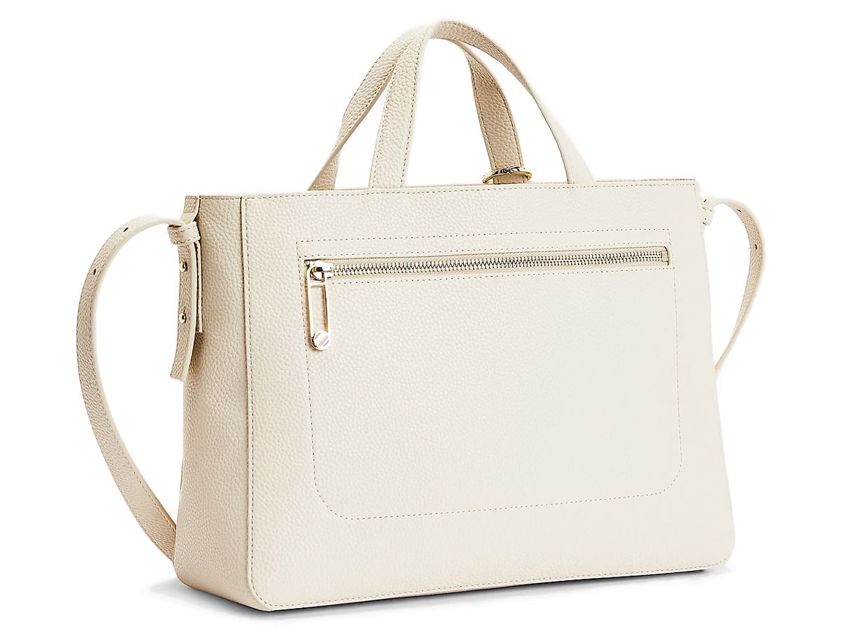 Tommy Hilfiger Soft Satchel Handtas met TH Bedel - Classic Beige