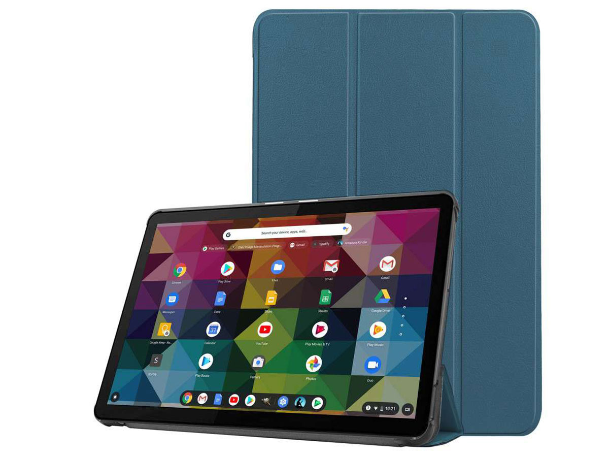 Smart Tri-Fold Bookcase Petrol - Lenovo Ideapad Duet Hoesje