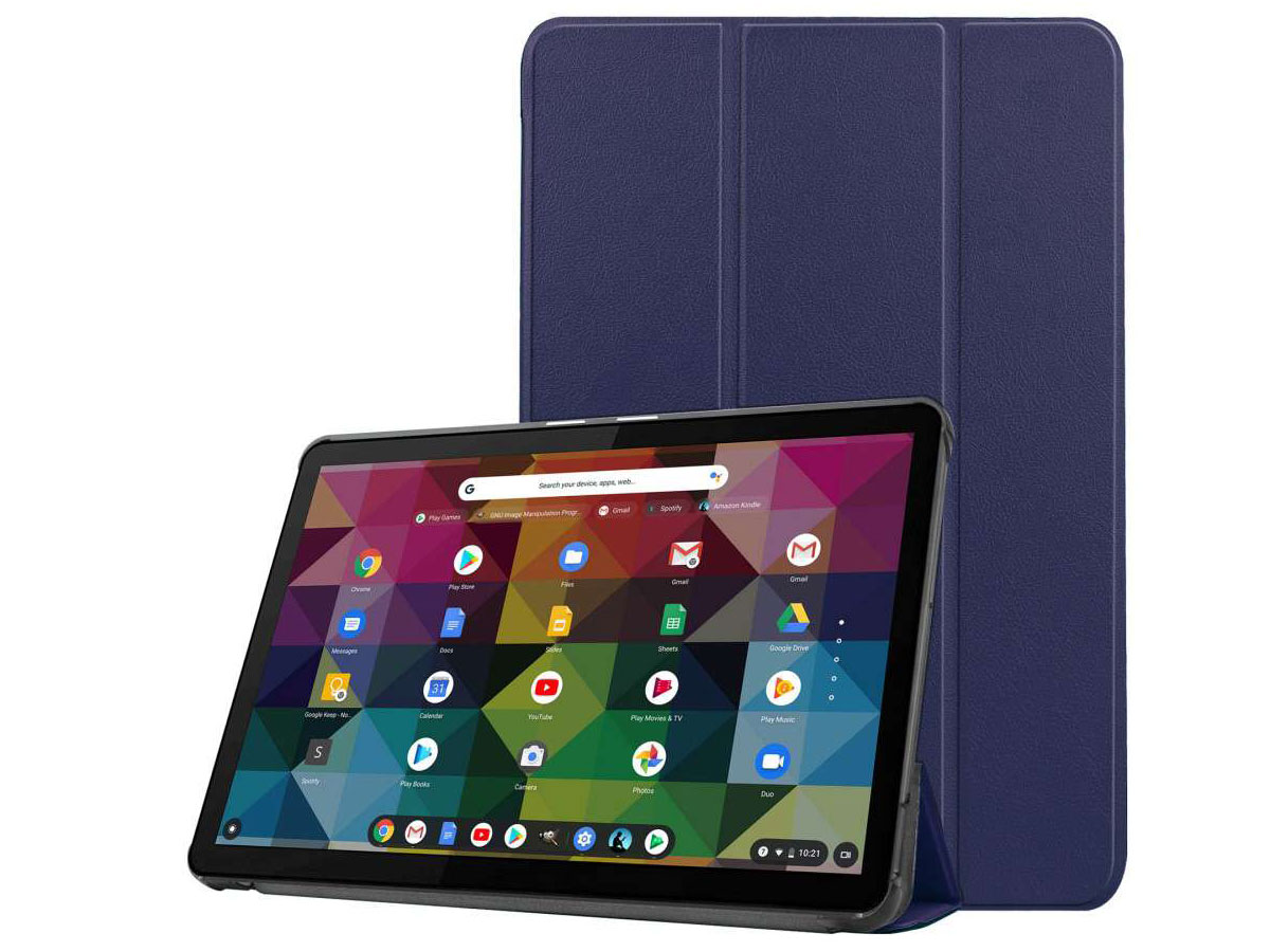 Smart Tri-Fold Bookcase Navy - Lenovo Ideapad Duet Hoesje