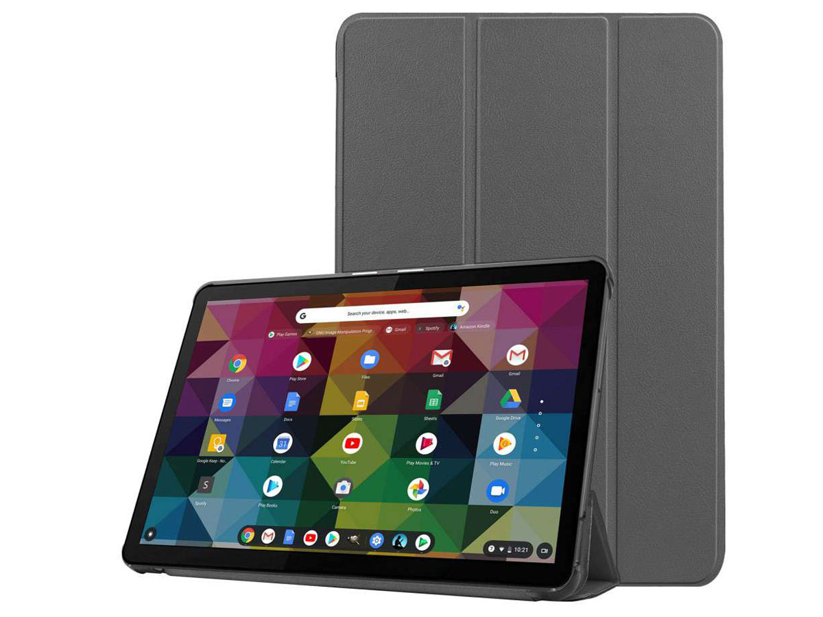 Smart Tri-Fold Bookcase Grijs - Lenovo Ideapad Duet Hoesje