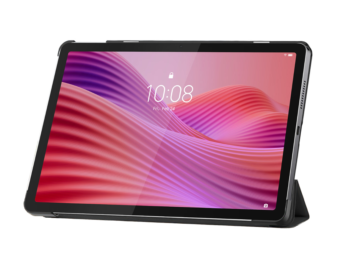 Just in Case Smart Trifold Bookcase Zwart - Lenovo Tab Hoesje