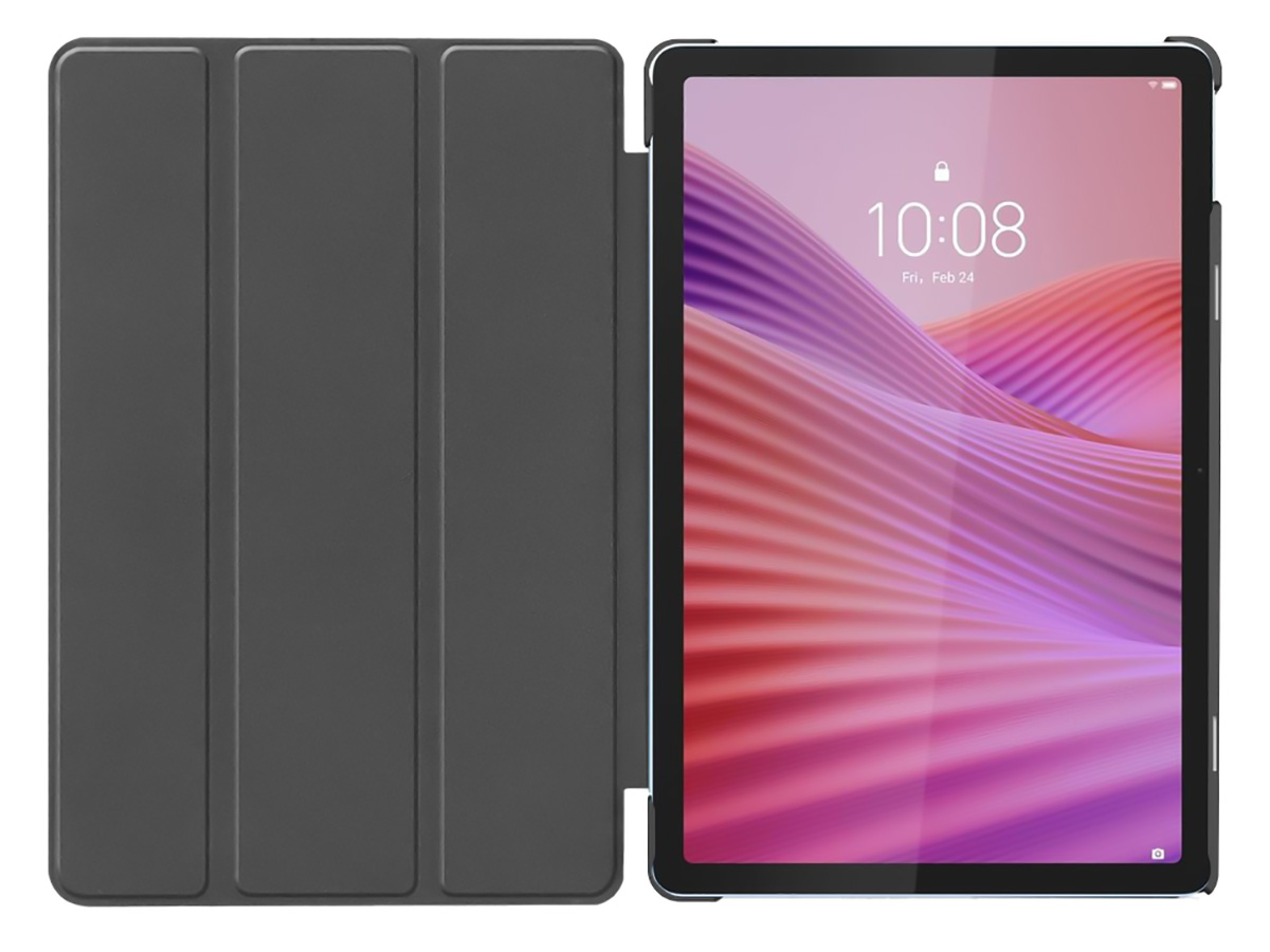 Just in Case Smart Trifold Bookcase Zwart - Lenovo Tab Hoesje