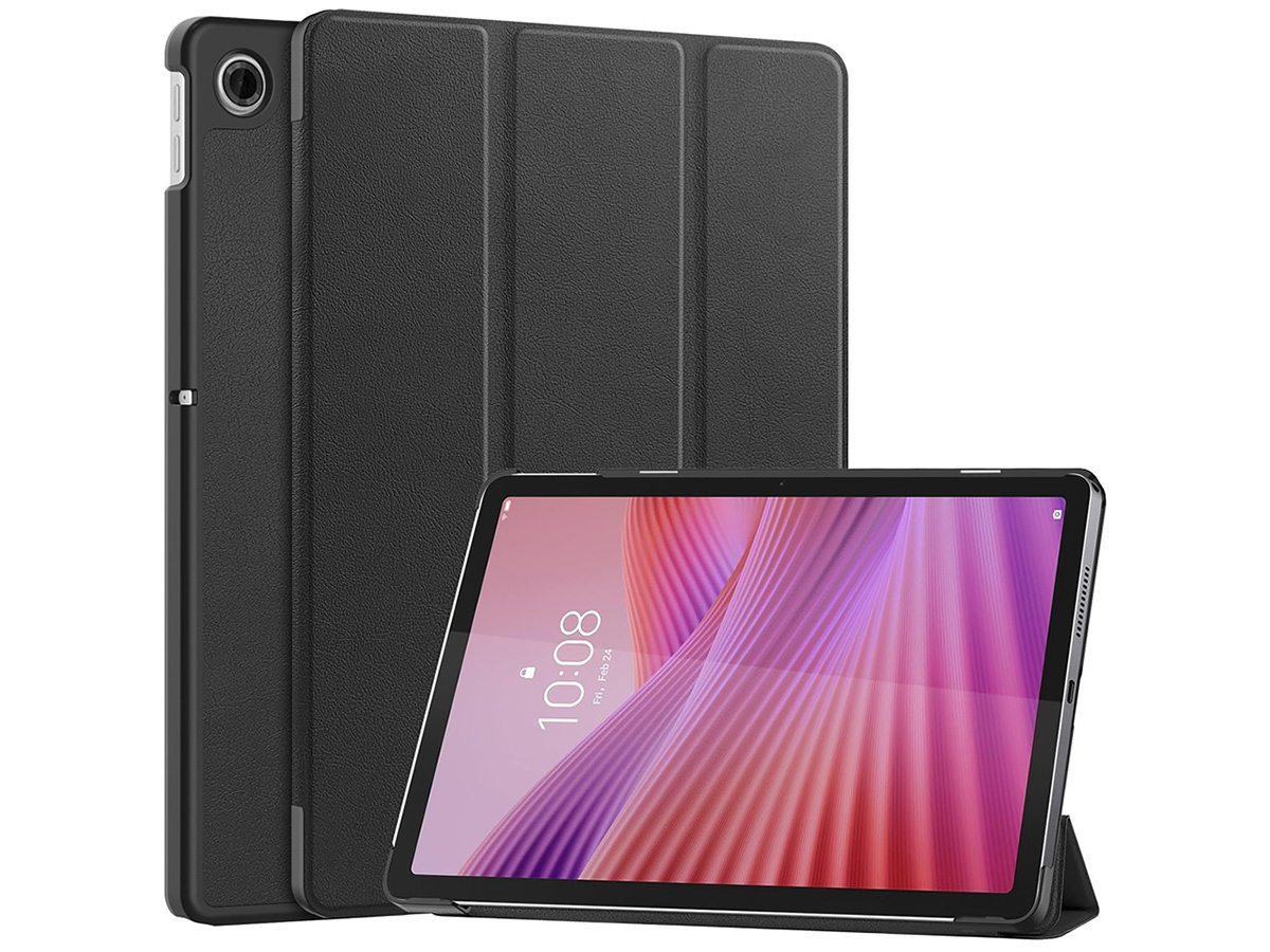 Just in Case Smart Trifold Bookcase Zwart - Lenovo Tab Hoesje