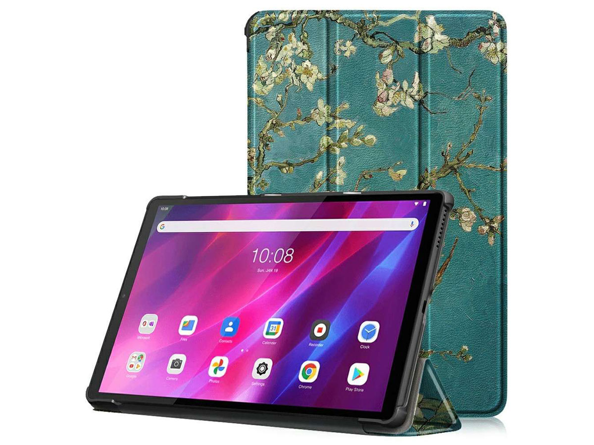 Smart Tri-Fold Bookcase Floral - Lenovo Tab K10 Hoesje