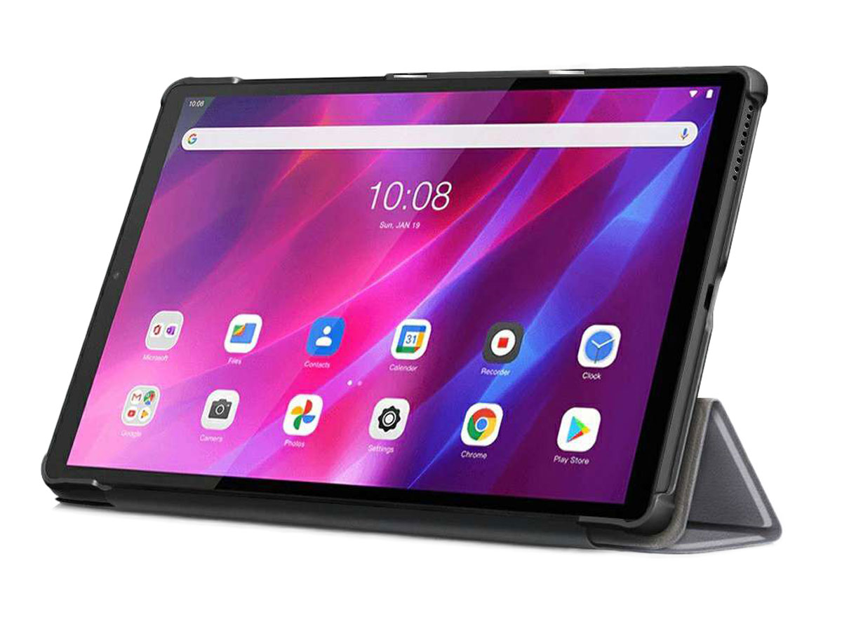 Smart Tri-Fold Bookcase Grijs - Lenovo Tab K10 Hoesje