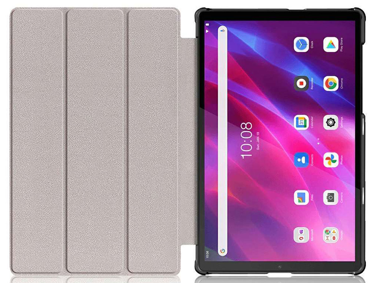 Smart Tri-Fold Bookcase Rood - Lenovo Tab K10 Hoesje