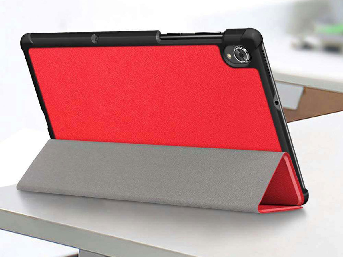 Smart Tri-Fold Bookcase Rood - Lenovo Tab K10 Hoesje