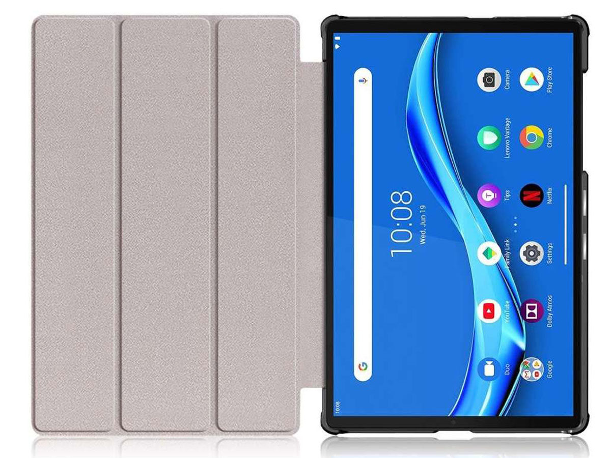 Smart Case Trifold Stand Zwart - Lenovo Tab M10 FHD Plus (2e gen) Hoesje