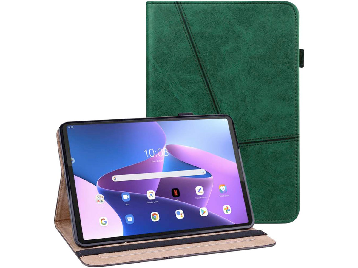 Geometric PU Folio Case Groen - Lenovo Tab M10 Plus (3e gen) Hoesje