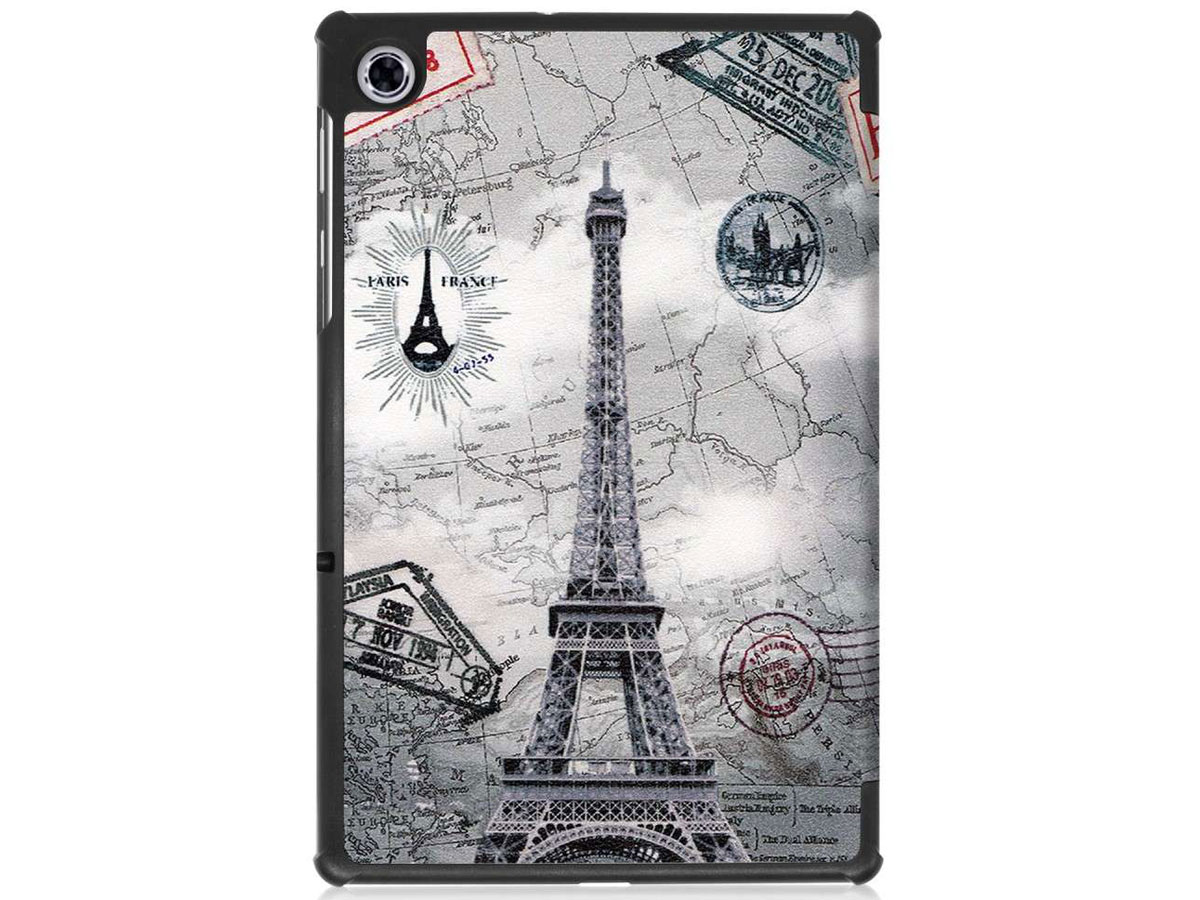 Smart Tri-Fold Bookcase Retro Paris - Lenovo Tab M10 Plus Hoesje