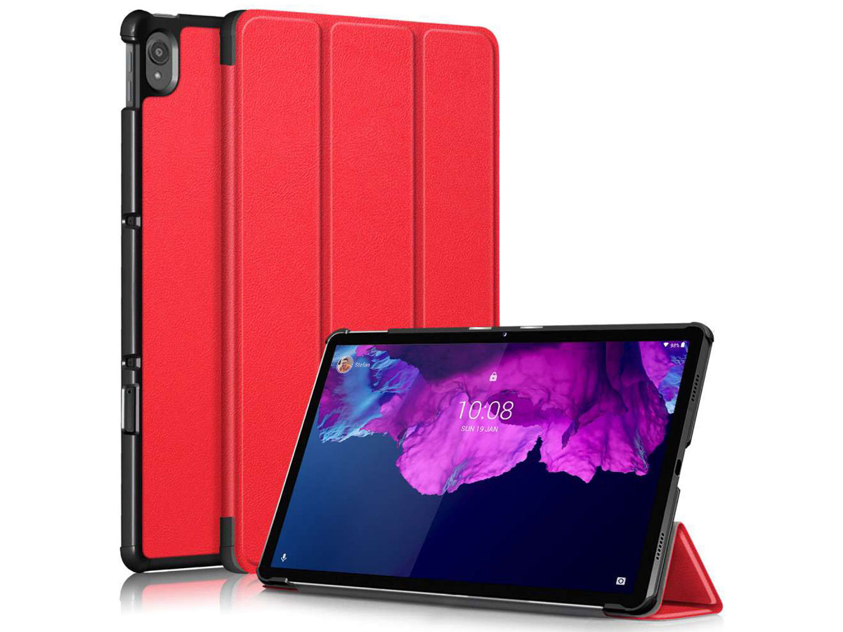 Smart Tri-Fold Bookcase Rood - Lenovo Tab P11 (Plus) Hoesje