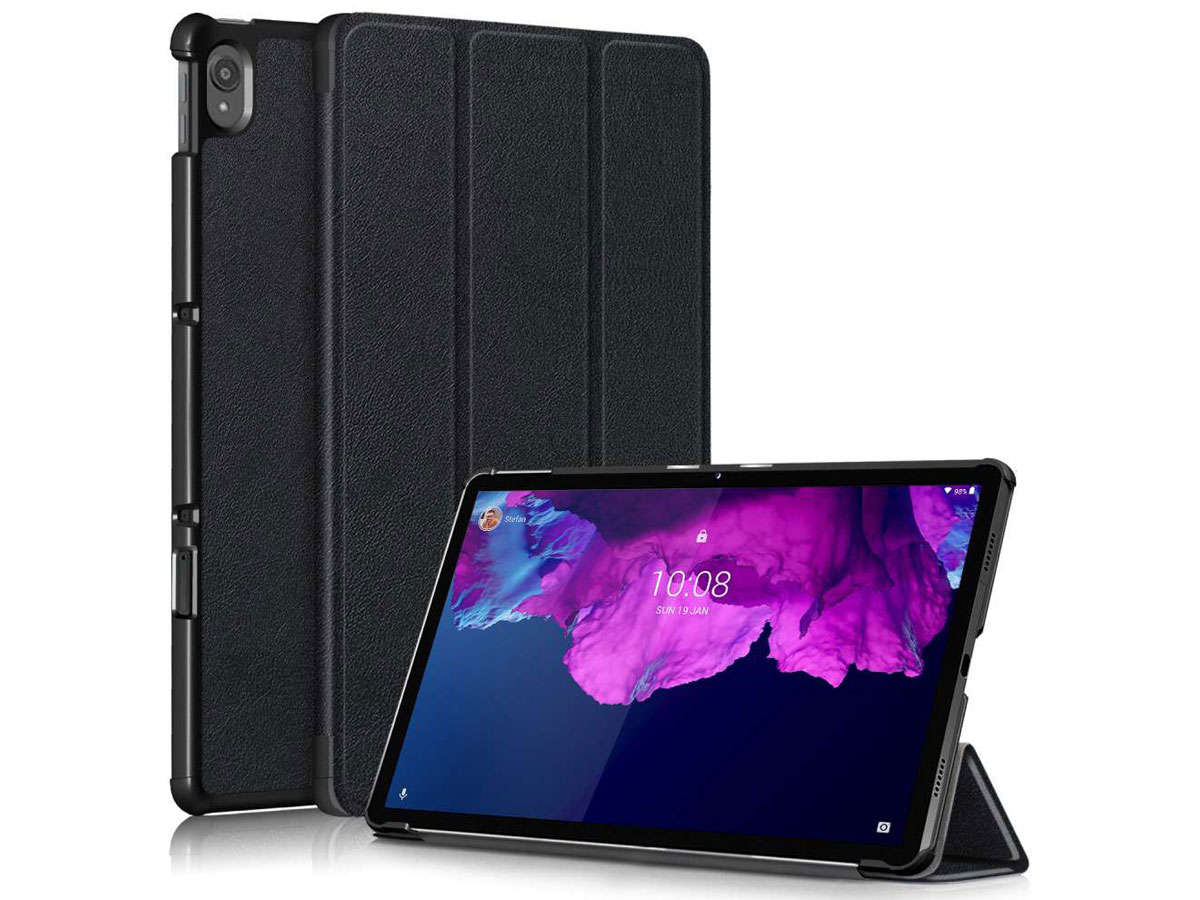 Smart Tri-Fold Bookcase Zwart - Lenovo Tab P11 (Plus) Hoesje