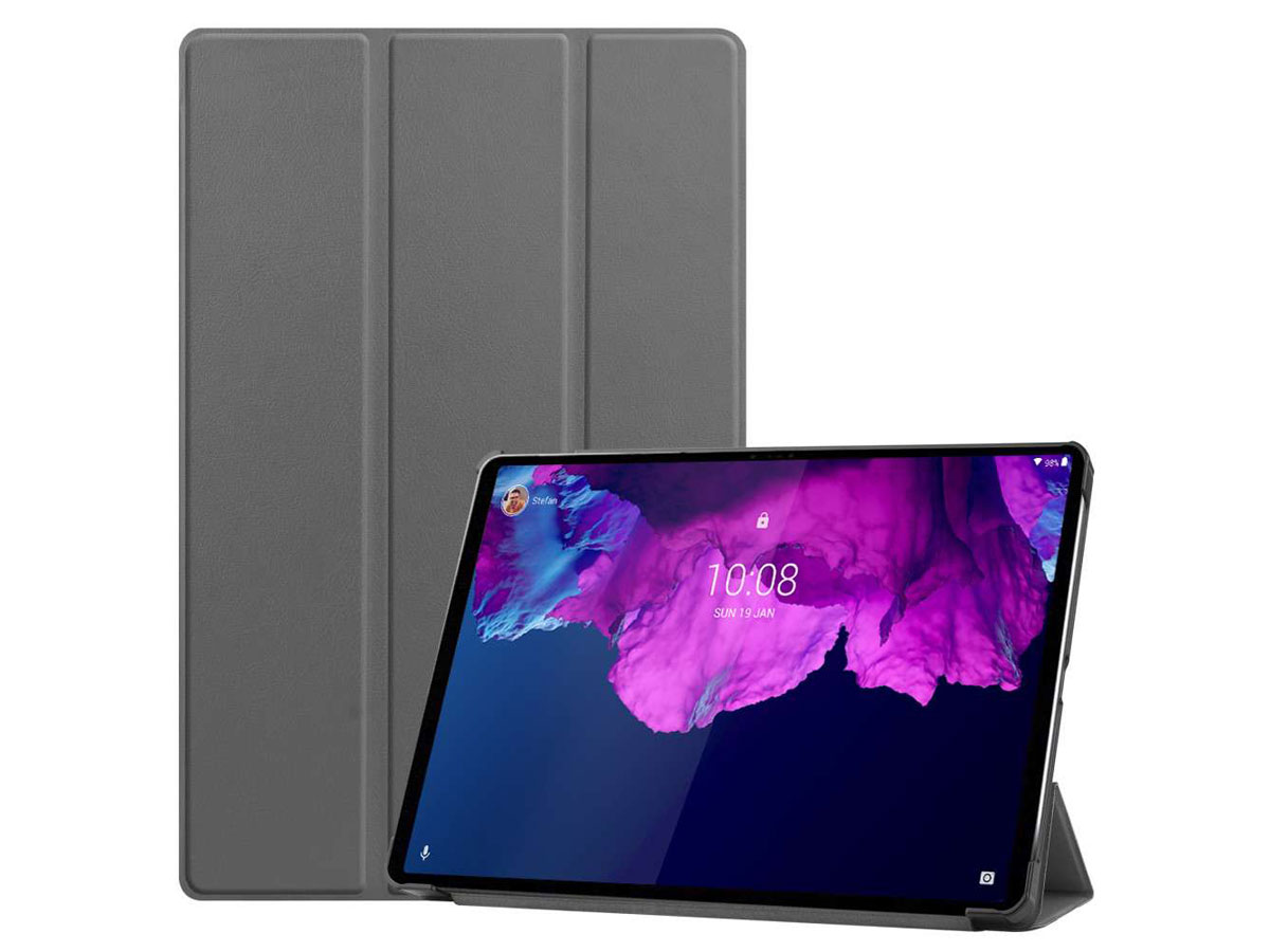 Smart Tri-Fold Bookcase Grijs - Lenovo Tab P11 Pro Hoesje