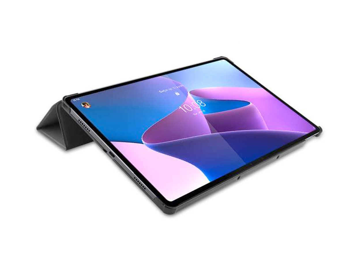 Smart Tri-Fold Bookcase Grijs - Lenovo Tab P12 Pro Hoesje