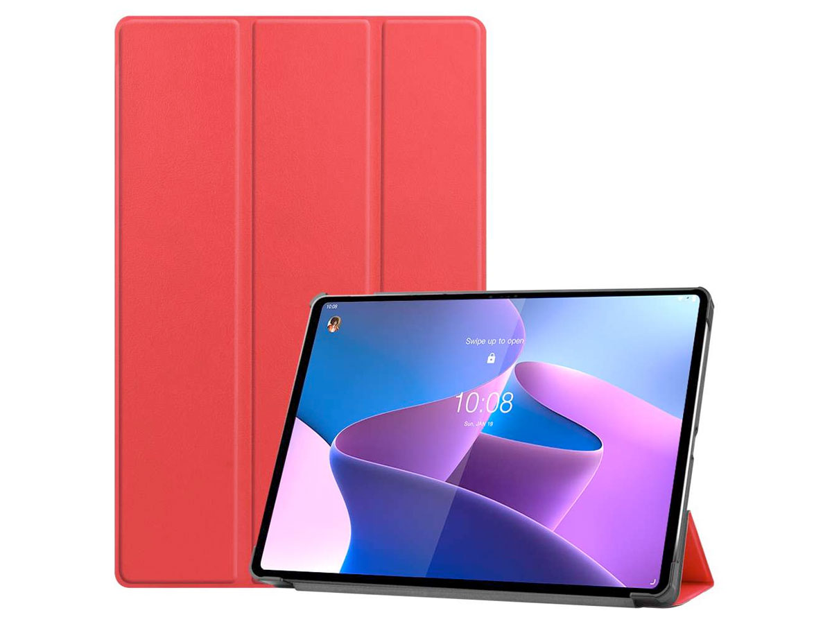 Smart Tri-Fold Bookcase Rood - Lenovo Tab P12 Pro Hoesje