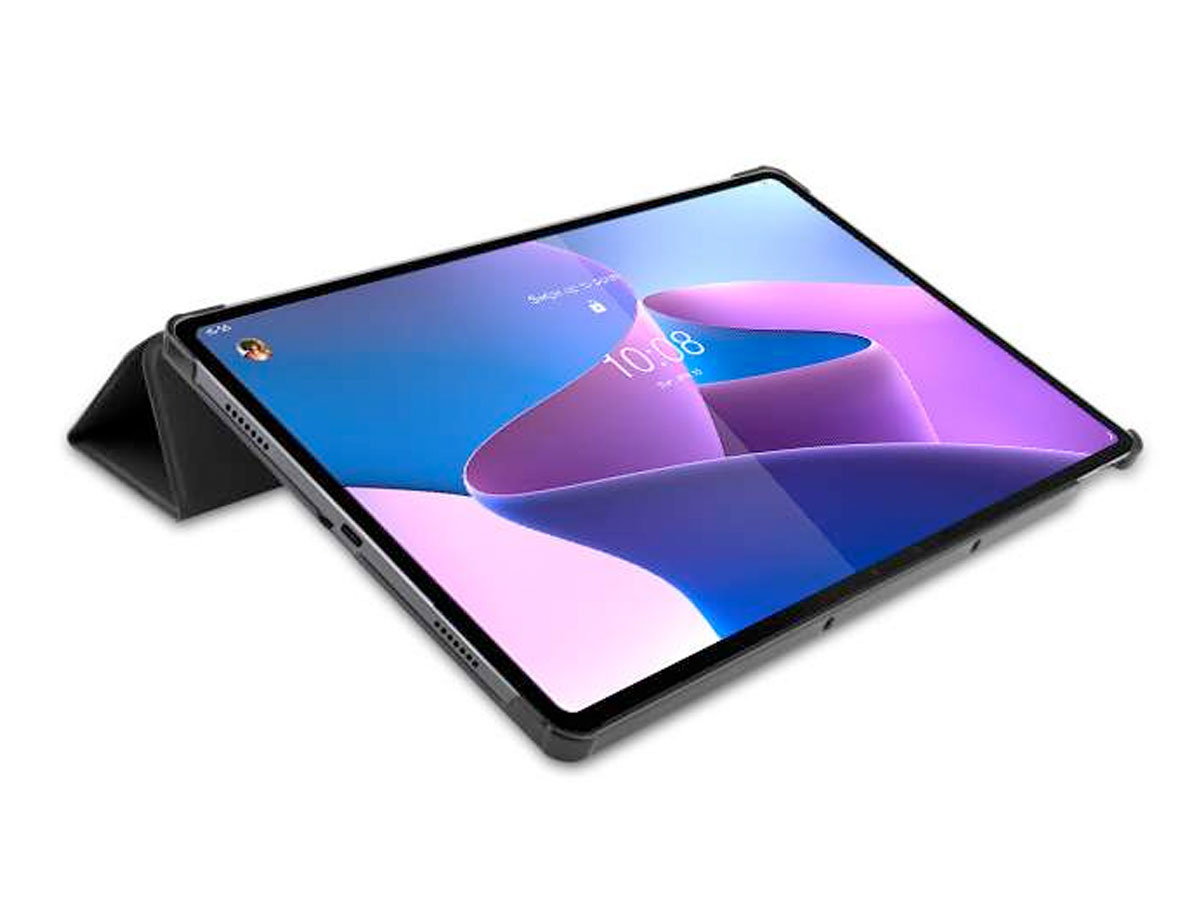 Smart Tri-Fold Bookcase Zwart - Lenovo Tab P12 Pro Hoesje