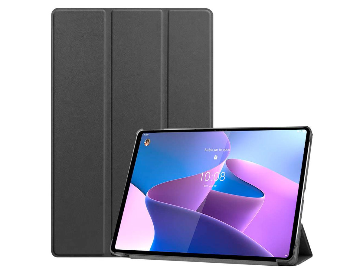 Smart Tri-Fold Bookcase Zwart - Lenovo Tab P12 Pro Hoesje