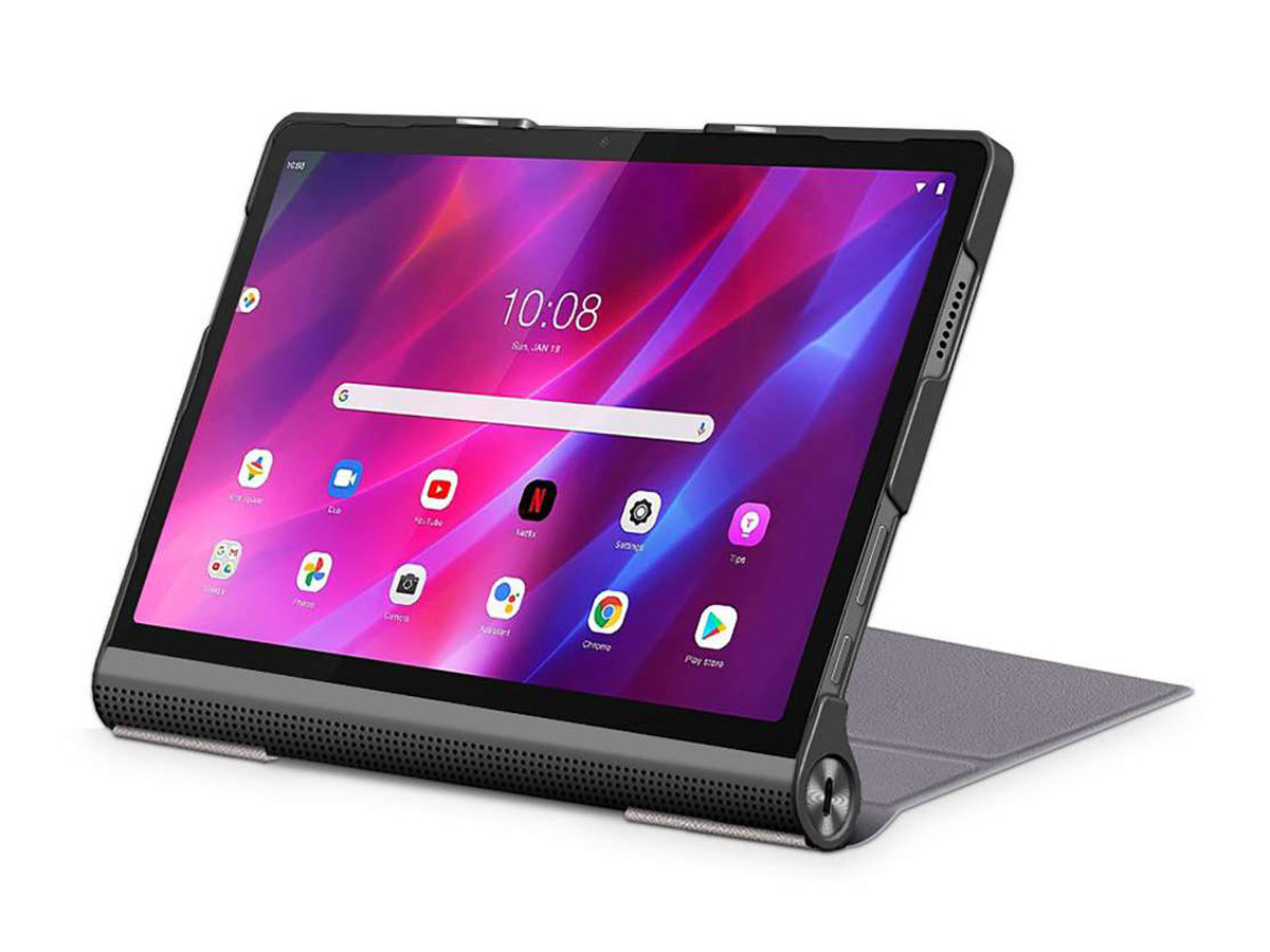 Smart Bi-Fold Bookcase Grijs - Lenovo Yoga Tab 11 Hoesje