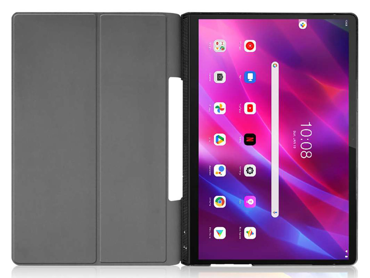 Smart Bi-Fold Bookcase Grijs - Lenovo Yoga Tab 13 Hoesje