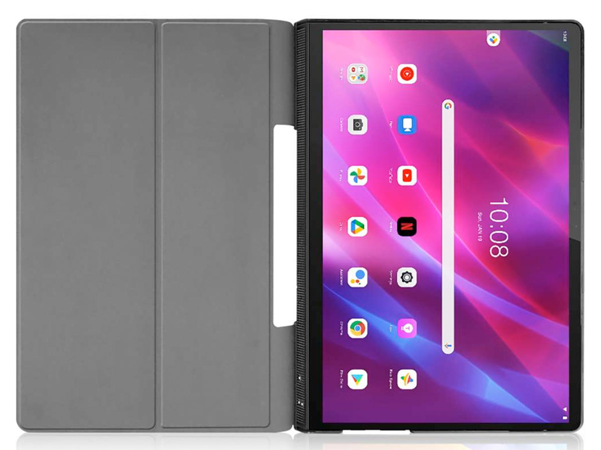 Smart Bi-Fold Bookcase Zwart - Lenovo Yoga Tab 13 Hoesje