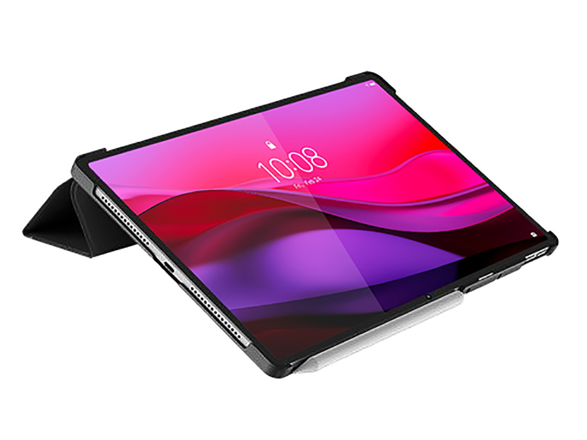 Just in Case Smart Trifold Bookcase Zwart - Lenovo Yoga Tab Plus Hoesje