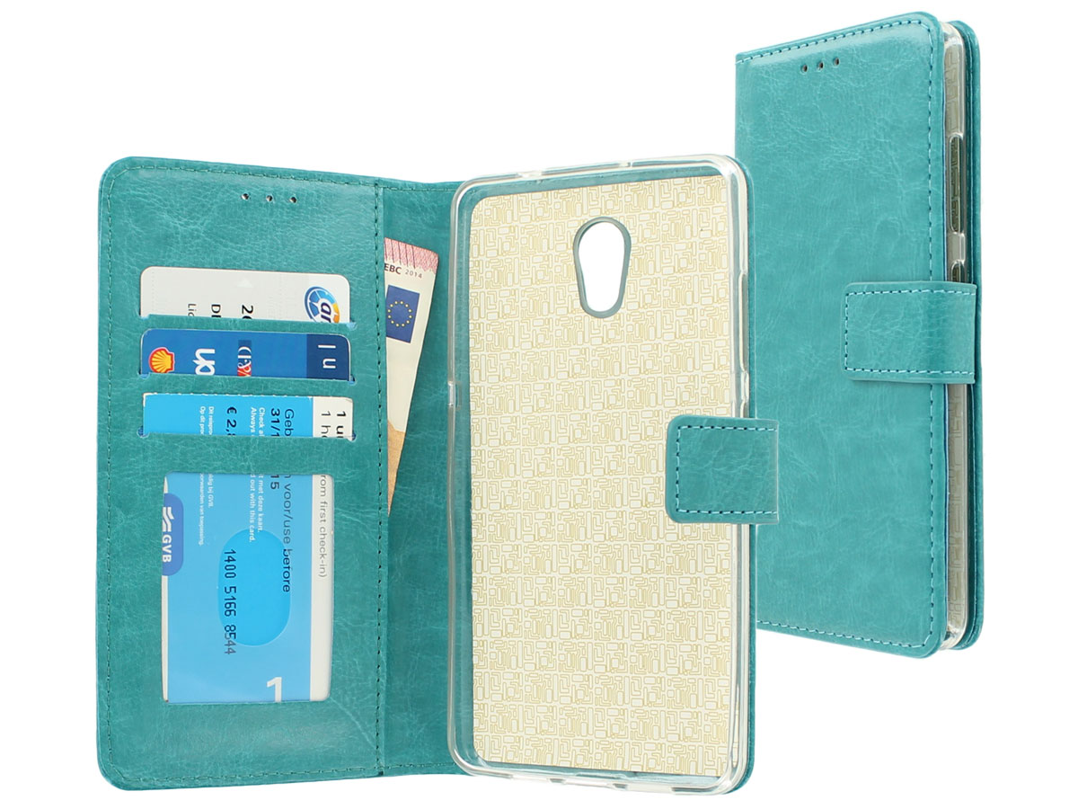 Bookcase Flipcase Turquoise - Lenovo P2 hoesje