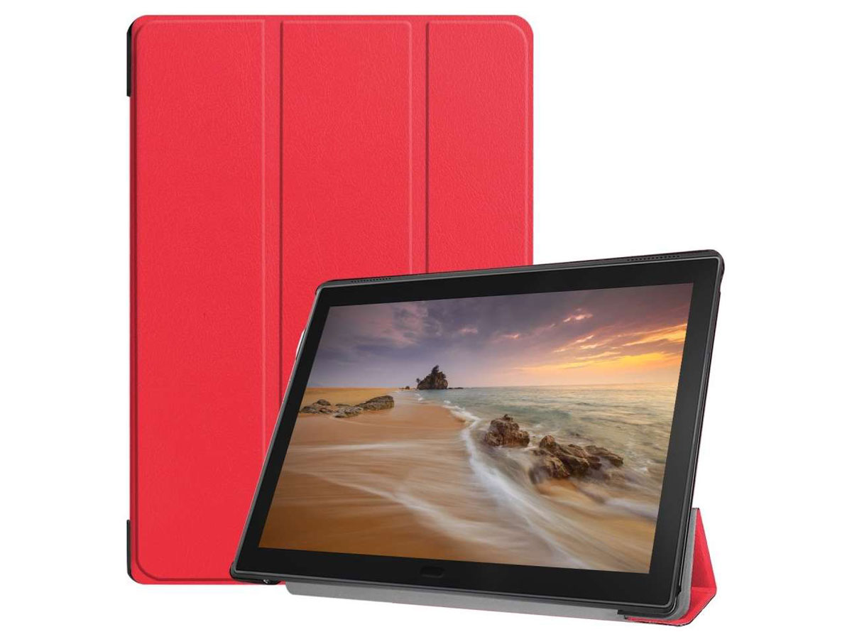 Smart Tri-Fold Bookcase Rood - Lenovo Tab E10 Hoesje