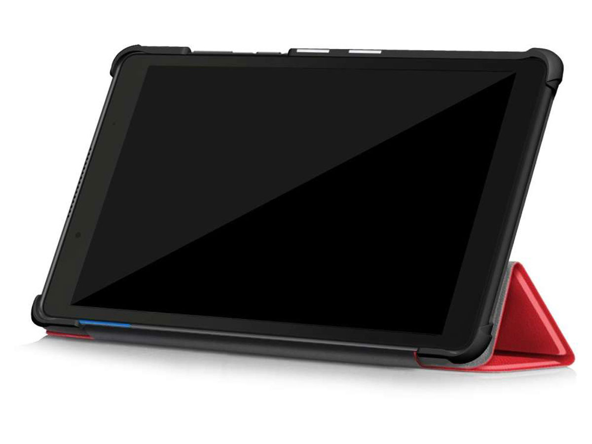 Smart Tri-Fold Bookcase Rood - Lenovo Tab E8 Hoesje