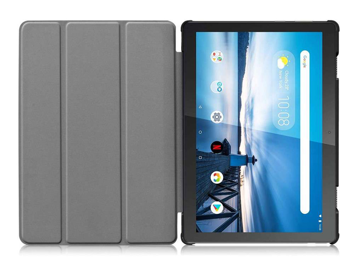 Smart Tri-Fold Bookcase Zwart - Lenovo Tab M10 Hoesje