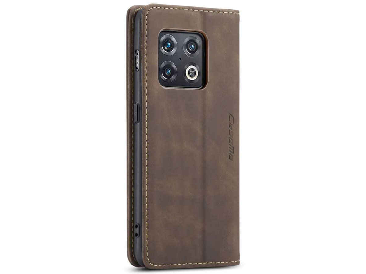 CaseMe Vintage BookCase Coffee - OnePlus 10 Pro hoesje