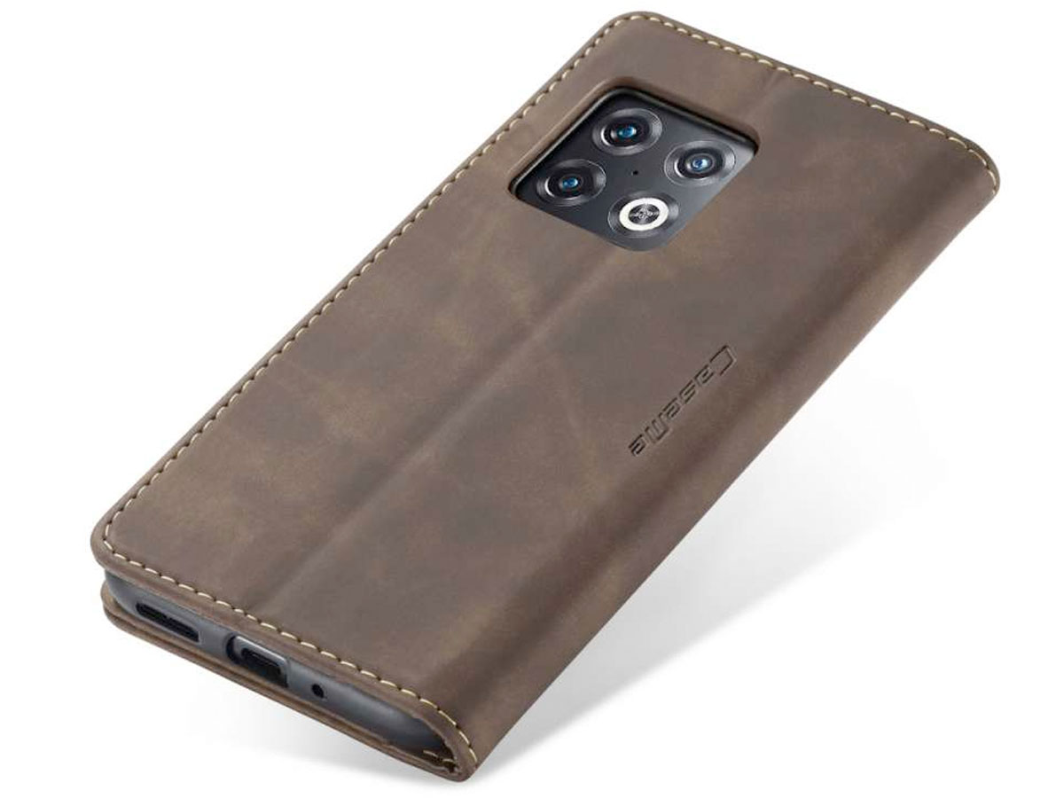 CaseMe Vintage BookCase Coffee - OnePlus 10 Pro hoesje